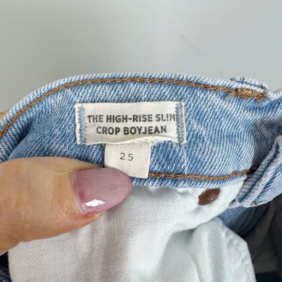 MADEWELL | The High-Rise Slim Crop Boyjean in Light Blue Denim Women’s Size 25/0 - Picture 8 of 9